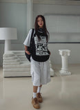 Side Round Pile Bermuda Pants