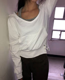[Sweatshirt + Halterneck set] Doe Layered Holder Neck Sweatshirt