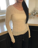 Burin Punched Wavy V-Neck Knit