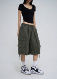 Vintage washing Bermuda cargo pants