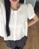 Harper Collar Puff Short Sleeve Blouse