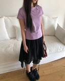 Minos Ribbon Frill Capri Pants