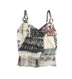 Ethnic Mesh Print Sheer Sleeveless