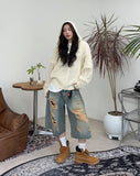 Nez Damage Bermuda Denim Pants