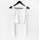 Sio incision slit cropped T-shirt