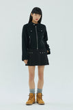 PIPING WOOL BIKER JACKET