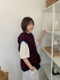 [unisex] Henken Stripe Hood Knit Vest