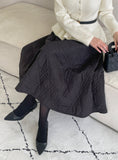 Radiant Banding Quilted Padding Long Skirt