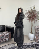 Hollen denim washed over hoodie