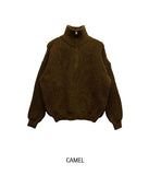 Basic Over Fit High-Neck Half Zip-Up Knit