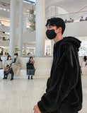 Boa fleece hooded zip-up