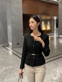 Roicheu Heart Neck Short Jacket