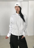 PONTE FRILL ZIP-UP