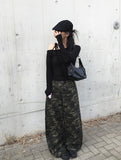 Naun Camo Back Pocket Snap Military Wide Pants