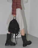 [MADE] Dilly Pile Color Matching Unbal A-line Layered Midi Skirt