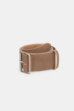 Low square wide leather belt