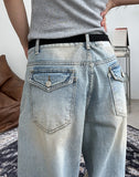 Cien flap pocket curved denim