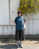 [unisex] Gecom Pigment Banding Bermuda Pants