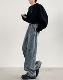 Vortex Washing Wide Denim Pants