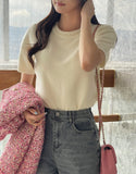 Terial Pearl Neck Volume Knit