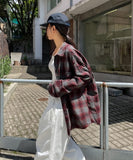 Posi smooth overfit checked shirt