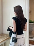 Senne V-neck Sleeveless Knit Lace Tiered Skirt Set