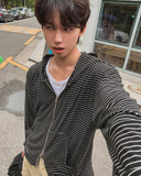 Benny Striped Hood Zip-Up