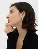 Champagne Full Moon Silver Wide Ring