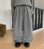 [unisex] Nicoto ribbed knit over hood zip-up set-up