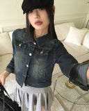 [MADE] Norber Vintage Washing Pocket Cropped Denim Jacket