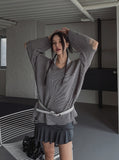 Elbow Damage V-neck Loose Fit Knitwear