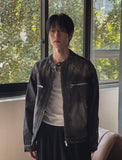 Motorick cut-out patch biker denim jacket