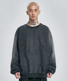 Paneled Denim Sweatshirt