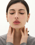 H Edition Silver (M) Matte Volume Hoop Earrings