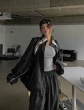 Stung Leather Track Balloon Zip-Up
