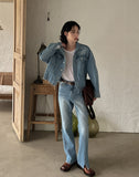Lavender crop denim jacket