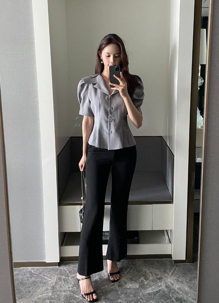 【I AM MARI】Faying Semi-Bootcut Linen Slacks I AM MARI (アイアムマリ) - フェイングセミブーツカットリネン
