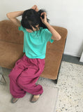 Chibi Color Basic Semi-Crop Short Sleeve Tee
