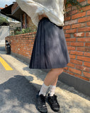 Lesha Pleated Midi Wide Skirt
