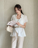 Blond Shawl Collar Open Cardigan Jacket