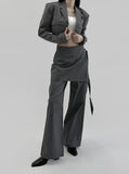 Pick D-Ring Wrap Skirt Pants