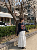 Catst Number Printing Crop Sweatshirt