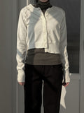 Unbalanced Knit Crop Cardigan