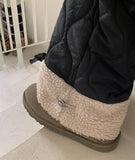 Kemin banding fleece quilted pants