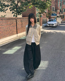 Puzzing Color Matching Check Pattern Collar Cotton Long Sleeve Jacket