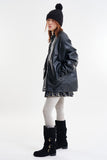 Embossed biker leather jacket