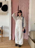 Paldi cotton suspender pants