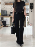 High Waist Black Bootcut Pants