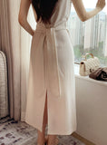 Gelad Linen Side Wrap Sleeveless Long One Piece