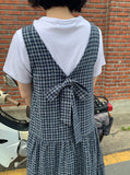 Gaven Check Ribbon Long Tiered One Piece